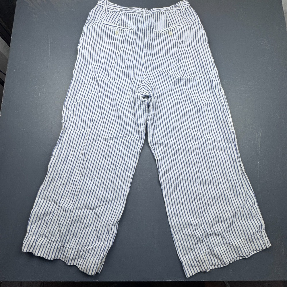 Madewell Navy & White Vertical Stripe Wide-Leg Pants - Picture 11 of 12